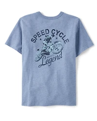 Boys Super Cycle Legend Front And Back Graphic Tee