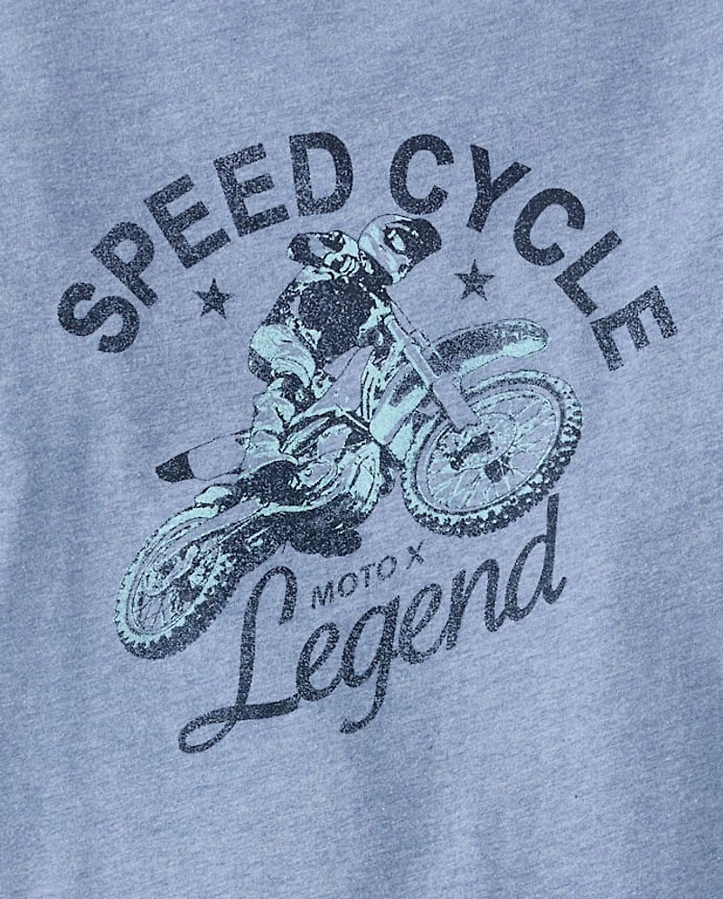 Boys Super Cycle Legend Front And Back Graphic Tee