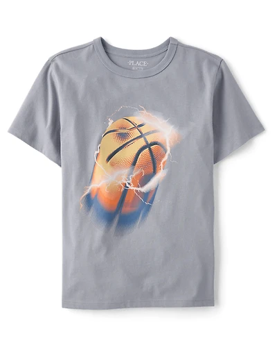 Boys Basketball Lightning Graphic Tee