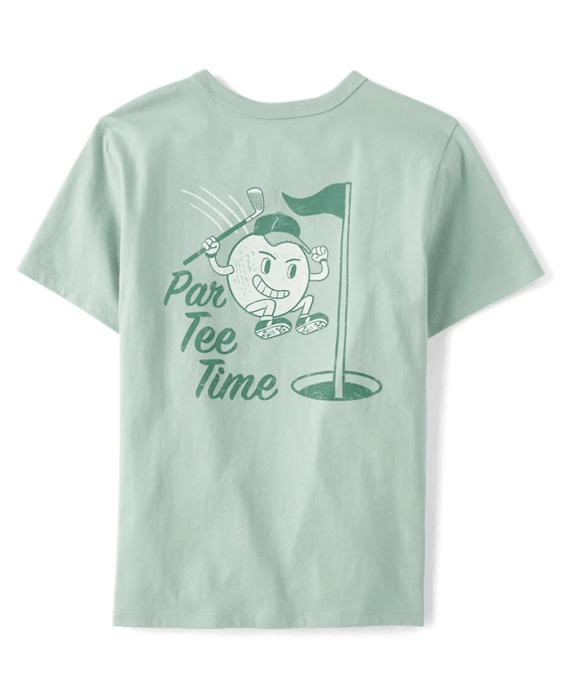 Boys Golf Tee Time Front And Back Graphic