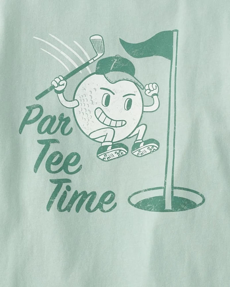 Boys Golf Tee Time Front And Back Graphic