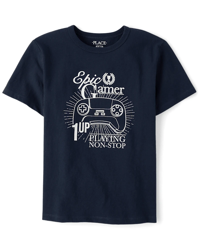 Boys Glow Epic Gamer Graphic Tee