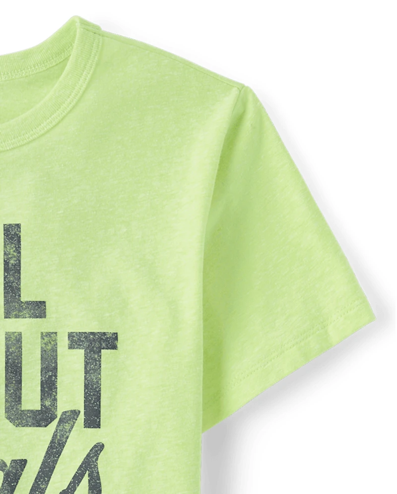 Boys Marled All About Goals Soccer Graphic Tee