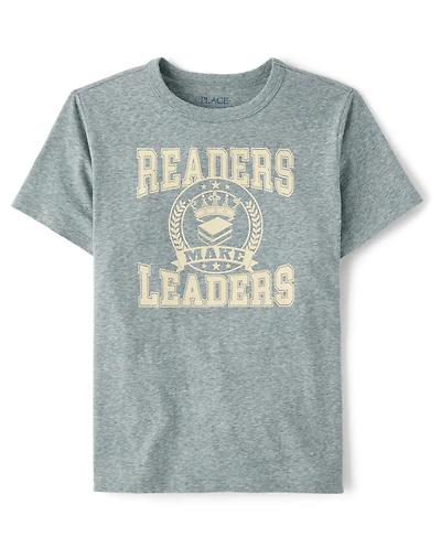 Boys Marled Readers Make Leaders Graphic Tee