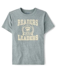 Boys Marled Readers Make Leaders Graphic Tee