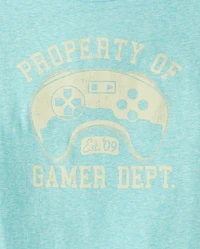 Boys Marled Property Of Gamer Dept. Graphic Tee