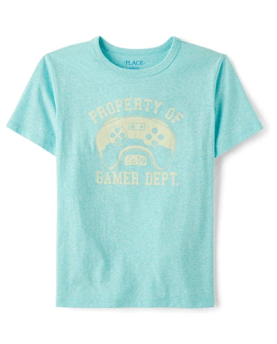 Boys Marled Property Of Gamer Dept. Graphic Tee