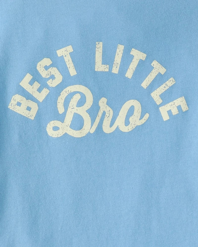 Boys Best Little Bro Graphic Ringer Tee
