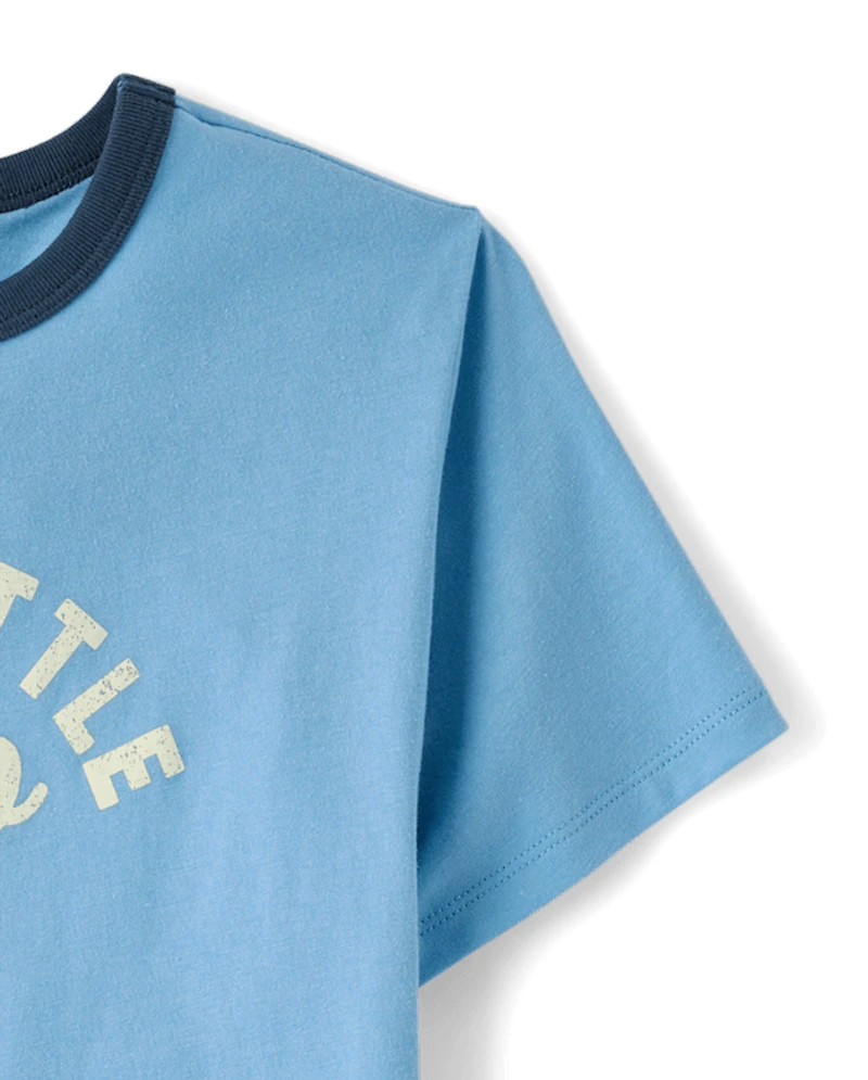 Boys Best Little Bro Graphic Ringer Tee