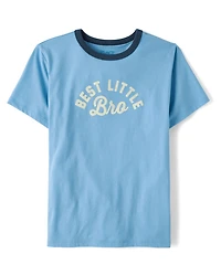 Boys Best Little Bro Graphic Ringer Tee