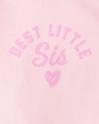 Baby Girls Best Little Sis Graphic Bodysuit