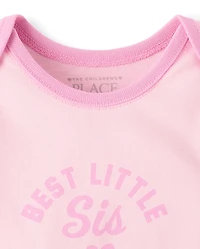 Baby Girls Best Little Sis Graphic Bodysuit