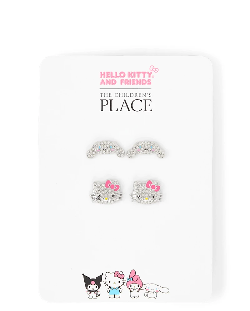 Girls Hello Kitty And Friends™ Pave Earrings 2-Pack