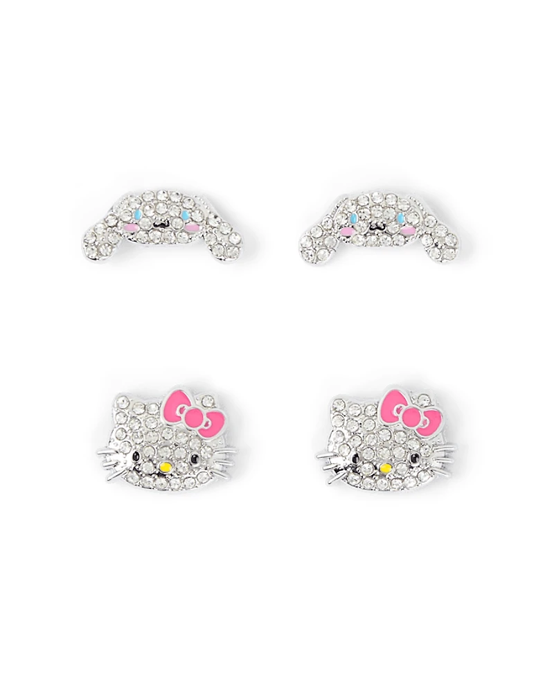Girls Hello Kitty And Friends™ Pave Earrings 2-Pack