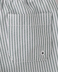 Boys Striped Seersucker Swim Trunks