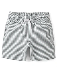 Boys Striped Seersucker Swim Trunks