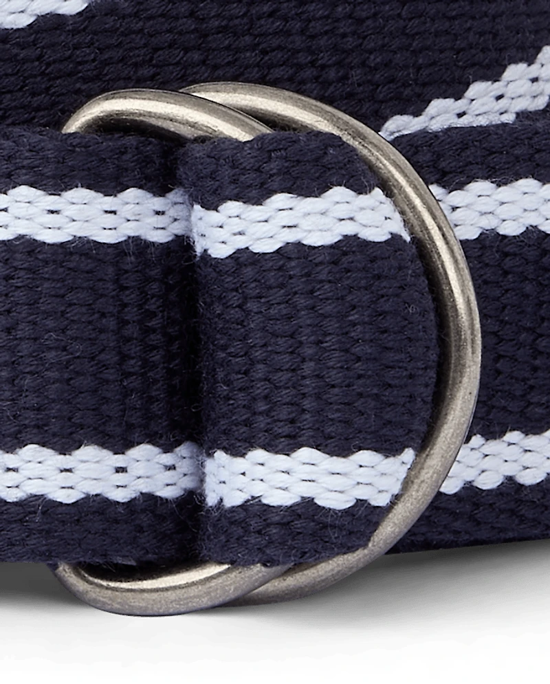 Boys Striped Webbed Belt