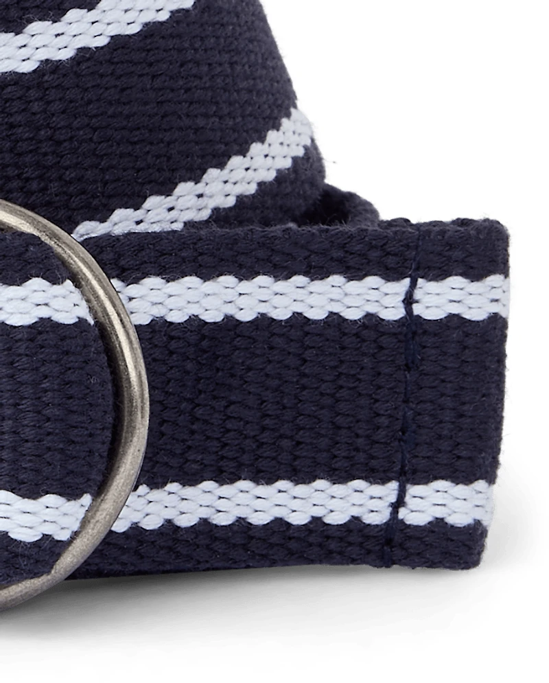 Boys Striped Webbed Belt