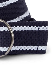 Boys Striped Webbed Belt
