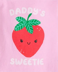 Baby And Toddler Girls Daddy's Sweetie Graphic Tee