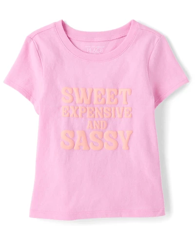 Baby And Toddler Girls Sweet Expensive Sassy Graphic Tee