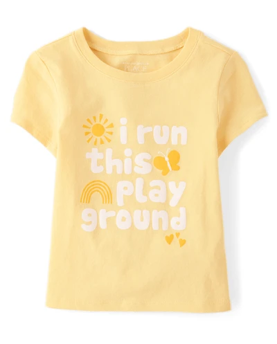 Baby And Toddler Girls I Run This Play Ground Graphic Tee