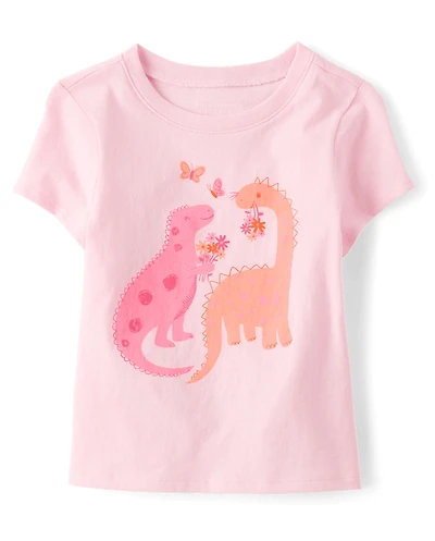 Baby And Toddler Girls Dino Graphic Tee