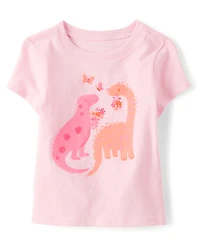 Baby And Toddler Girls Dino Graphic Tee