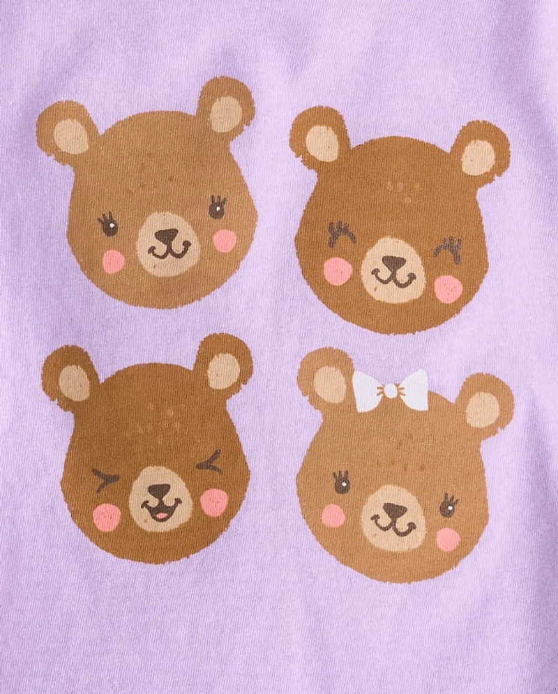 Baby And Toddler Girls Bear Graphic Tee
