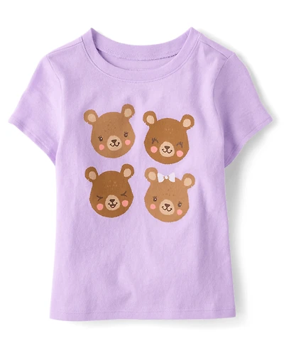 Baby And Toddler Girls Bear Graphic Tee