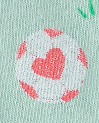 Baby And Toddler Girls Soccer Ball Graphic Tee