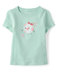 Baby And Toddler Girls Soccer Ball Graphic Tee