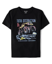 Boys Total Destruction Monster Truck Graphic Tee