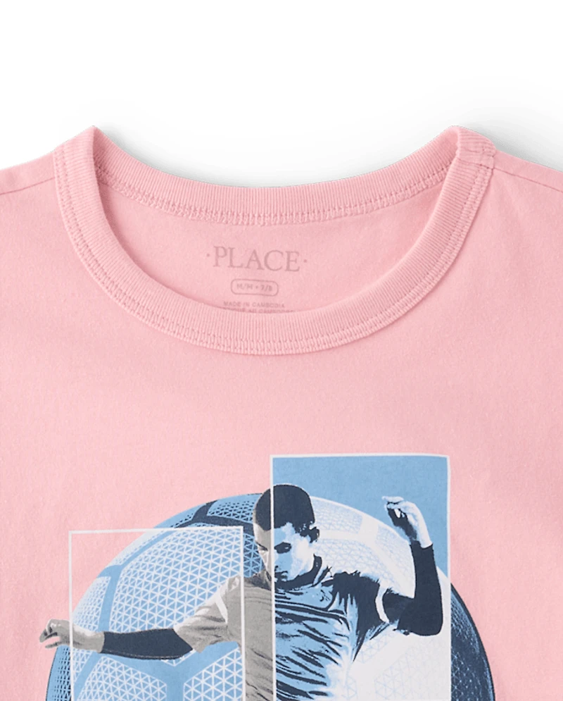 T-shirt graphique pour joueur de soccer garçon