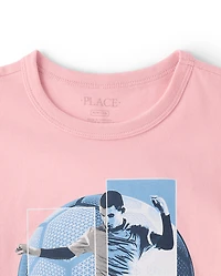 T-shirt graphique pour joueur de soccer garçon