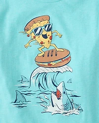 Boys Pizza Surfer Graphic Tee
