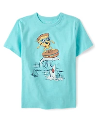Boys Pizza Surfer Graphic Tee