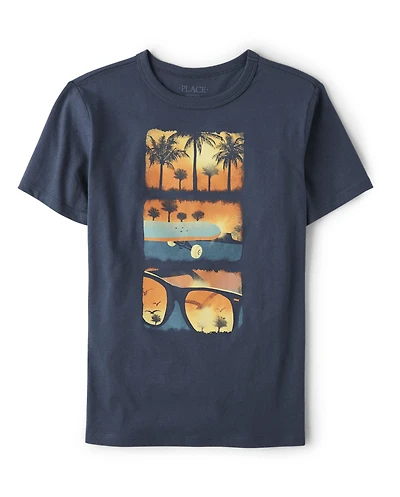 Boys Beach Scene Graphic Tee