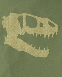 T-shirt à motif tête de mort dinosaure pour garçon