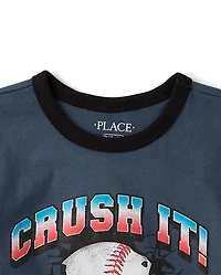 Boys Baseball Graphic Ringer Tee