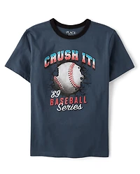 Boys Baseball Graphic Ringer Tee