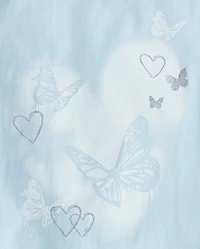 Girls Butterfly Heart  Graphic Tee