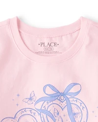 Girls Heart Locket Graphic Tee