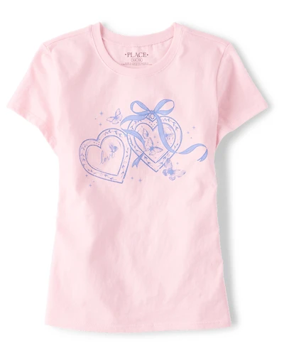 Girls Heart Locket Graphic Tee