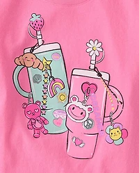 T-shirt graphique pour filles avec gourdes