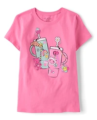 T-shirt graphique pour filles avec gourdes