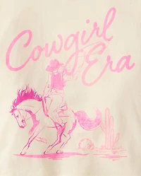 Girls Cowgirl Era Boxy Cropped Graphic Tee