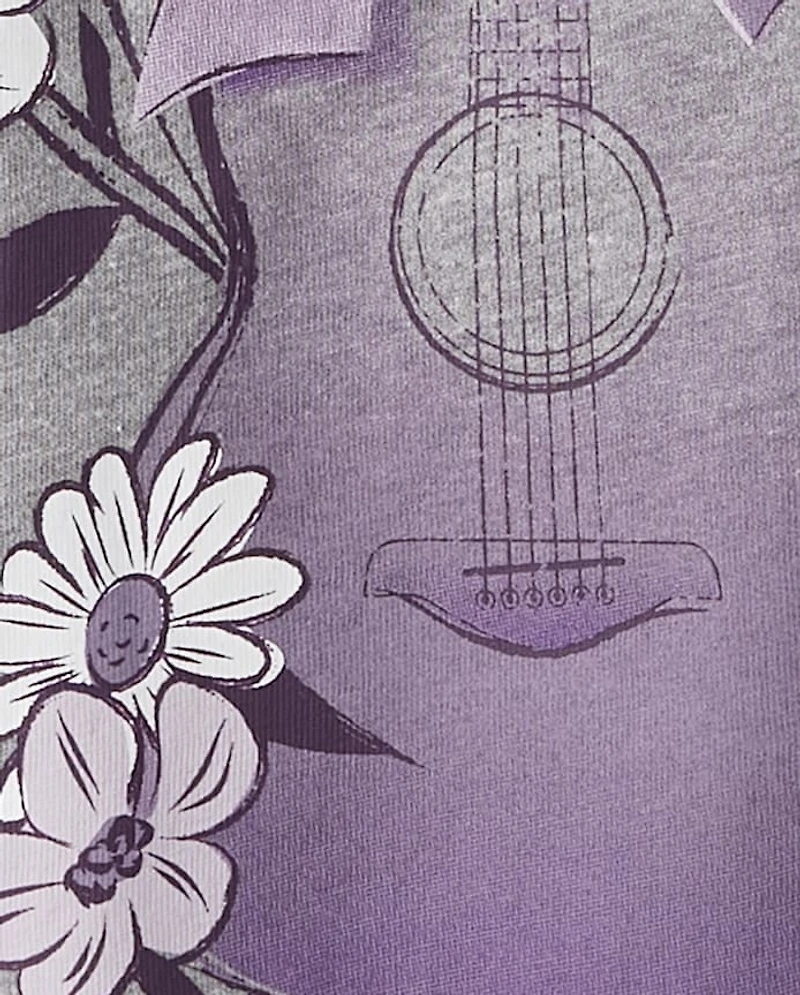 Girls Guitar Relaxed Cropped Graphic Tee