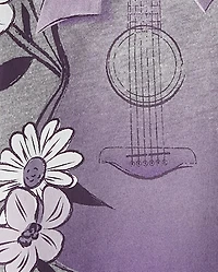 Girls Guitar Relaxed Cropped Graphic Tee