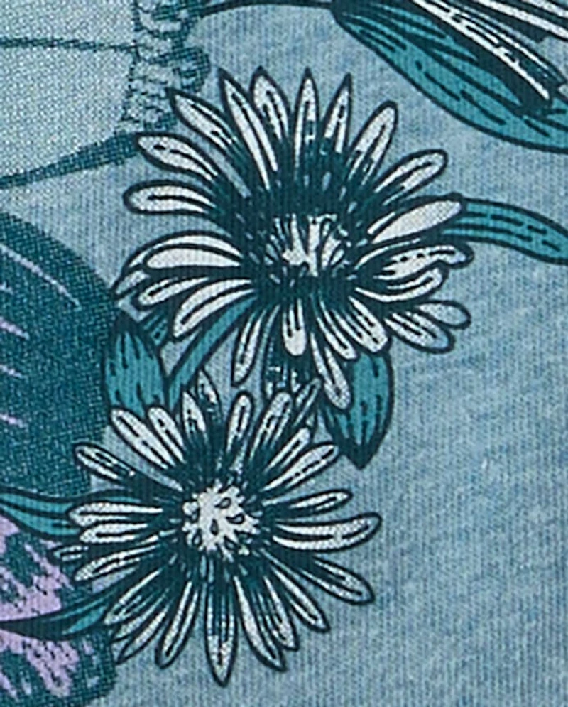 Girls Marled Butterfly Relaxed Cropped Graphic Tee